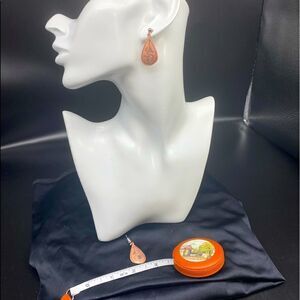 Wheeler Southwest Navajo inspired copper dangling earrings with silver post